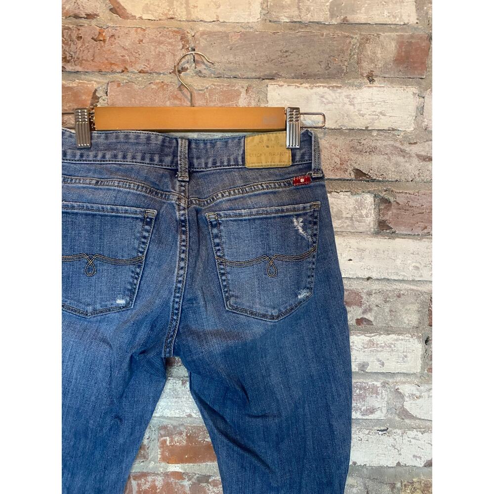 Lucky Brand Distressed Medium Wash Skinny Jeans Size 2 - Picture 5 of 6